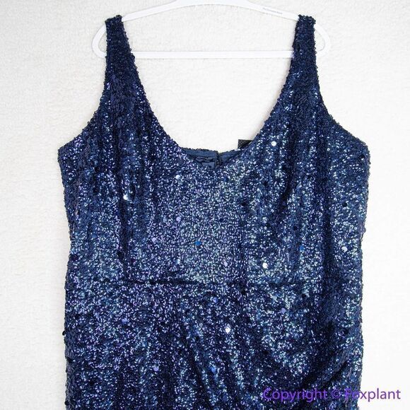 NEW CITY CHIC Star Desire Maxi sequin Dress Sapphire blue size 22 formal‎ gown - Picture 5 of 16